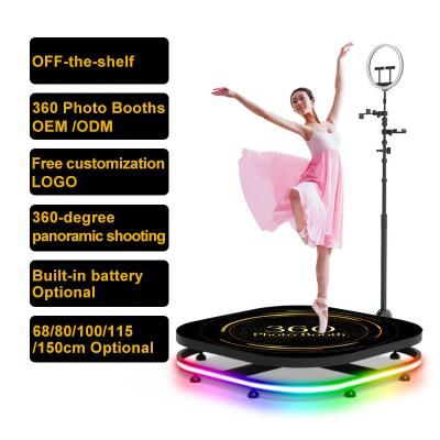 China Metal Case +Tempered Glass Panel Photo Booth Stand 360 Rotating Photo Booth 360 Rotating Photo Booth Machine for Events for sale