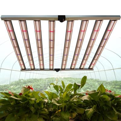 China Seed Starting Meijiu F8 Max 650W 3500K IR Samsung Lm301H Far Red UV Waterproof Hydroponic Led Strip Ip65 Grow Strip 180 Degree Foldable for sale