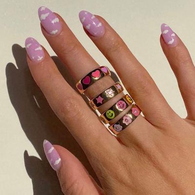 China Cute Creative Funny Drop Ship Rings Cute Instagram Girls Gold Rings for sale