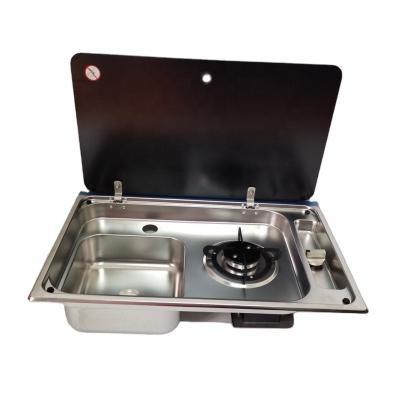 China With Gas Stove And One Faucet Stainless Steel Burner Sink For RV Caravan Motorhome Boat Yacht Kitchen for sale