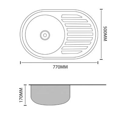 China Without Faucet SINKS Stainless Steel Oval Single Bowl Shape Kitchen Sinks OEM Acceptable for sale