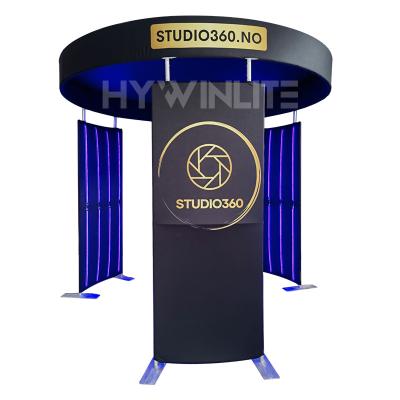 China Professional Event Supplier Round 360 Inflatable Enclosure Backdrop Led Backdrop Portable Spiral Green Screen Stand 8ft x 8ft for sale