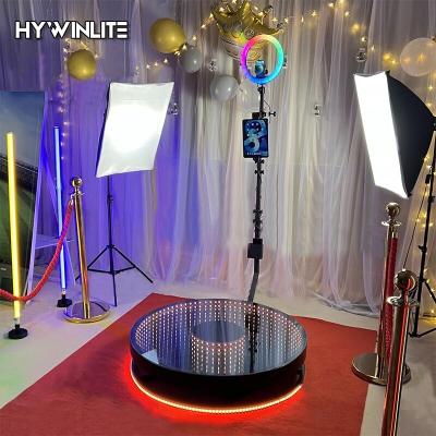 China LED & Tempered Metal Security Design 360 Photo Booth Slow Motion Photo Booth 360 Photo Booth Slow Motion Stable Glass + Solid Automatic Manual Booth Tempered Transparent Glass Top for sale