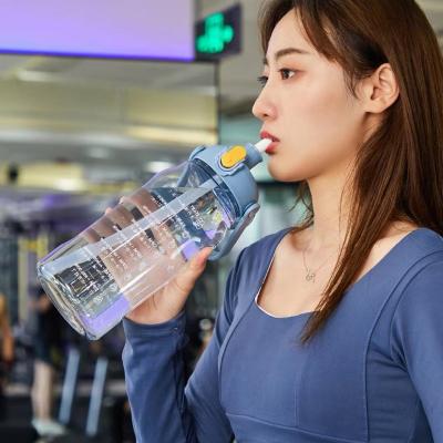 China Outdoor Sports Autumn Sports Plastic Water Bottle Viable Resistant Transparent Convenient Cup Large Capacity for sale