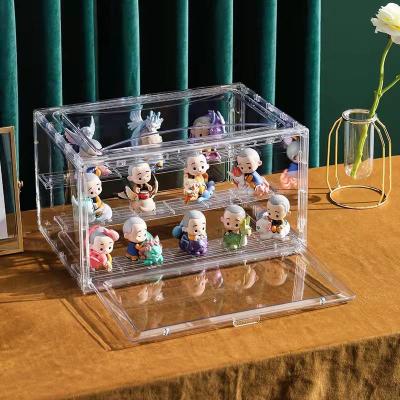 China Viable plastic collapsible storage box for garage kit collection storage box clear posed container for display figure dolls for sale