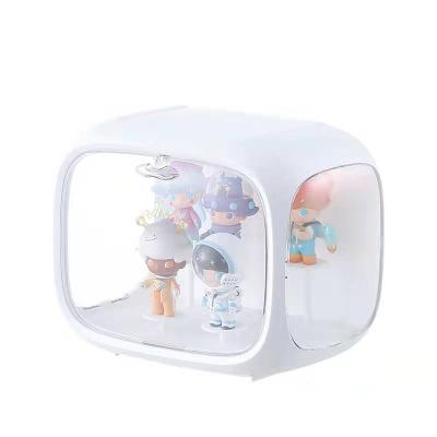 China Garage Kit Viable Clear Plastic Storage Box For Doll Blind Display Box Stackable Display Cabinet With Magnetic Door for sale