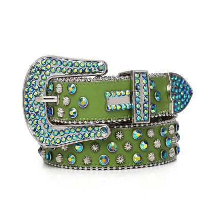 China Fashion Amazon Rhinestone Belt Multi Options Leather Belt Western Bling BB simond rhinestone unisex belt Western Bling Studded Leather Belt for sale