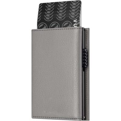 China Security PU Leather Noise Wholesale Aluminum Wallet Metal Card Case Holder Wallet Card Holder for sale