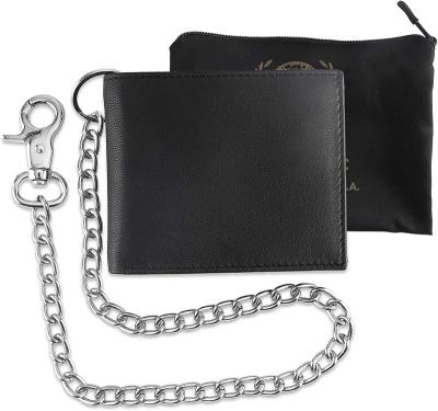 China High Security Anti Theft With ID Window And Credit Card Pockets RFID Men's Bifold Wallet With Chain for sale