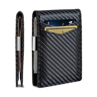 China Factory OEM high grade multi card wallet ultra slim with silver clip design card holder bifold wallet for sale