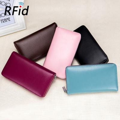 China RFID Women Clutch Purse With Multi Credit Card Slots RFID Blocking Long Wallet Men for sale