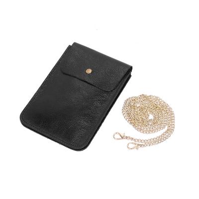 China Custom Fashion Cell Phone Bags Leather Cell Phone Bag Smart Cross - Body With Chain for sale