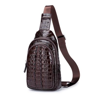 China Large Capacity Fashion Dropship Single Shoulder Messenger Bags Genuine Crocodile Leather Cross - Body Bags Men Trunk Bag for sale