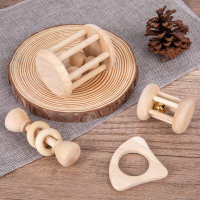 China Cpc Musical 4 Piece Baby Rattle Toy With Teether New Born Baby Teething Soothing Toys Sets Hand Gripping Bell For Infant 6 12 Months for sale