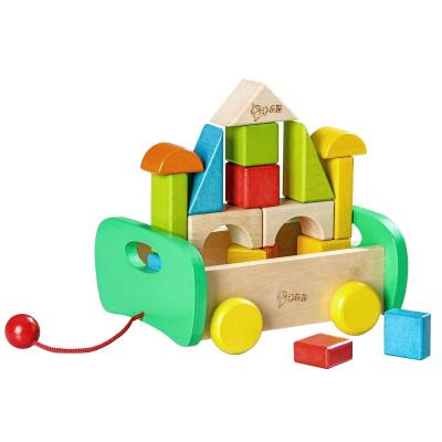 China Wooden Building Toy Set Natural Stacking Blocks Construction Toy Custom 17PCS Set Kindergarten Montessori Preschool Toy For Children for sale