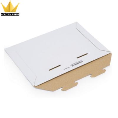 China Recyclable White Cardboard Corrugated Rigid Mailing Envelopes With Locking Flaps for sale