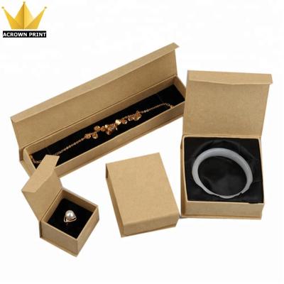 China Eco - Friendly Kraft Paper Box For Ring Necklace Packaging Wholesale Magnetic Jewelry Box for sale