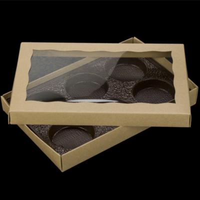 China Recyclable Brown Kraft Paper Cookies Box For Cookie Cookies Packaging Box Window for sale