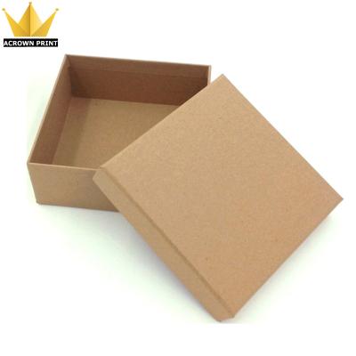 China Recycled Materials Custom Natural Kraft Cardboard Folding Gift Boxes With Separate Take Off Lid for sale