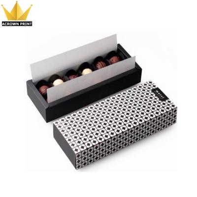 China Recyclable Belgian Chocolate Praline Slide Packing Box Empty Chocolate Truffle Boxes For Wedding Invitation for sale