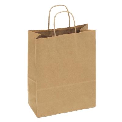 China Wholesale Cheap Recyclable Recycled Twisted Handle Takeaway Food Grocery Coffee Brown Kraft Paper Bag for sale