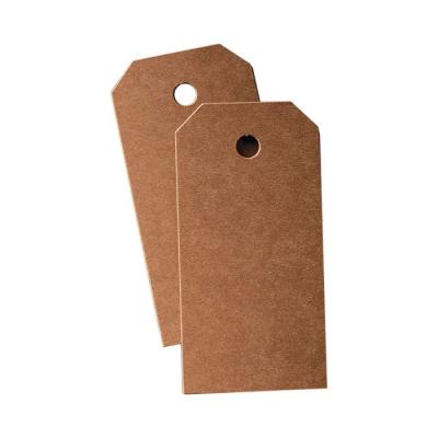 China Guangzhou Sustainable Factory Recycled 450gsm Kraft Paper Embossed Logo Apparel Garment Tags Paper Hang Tags for sale