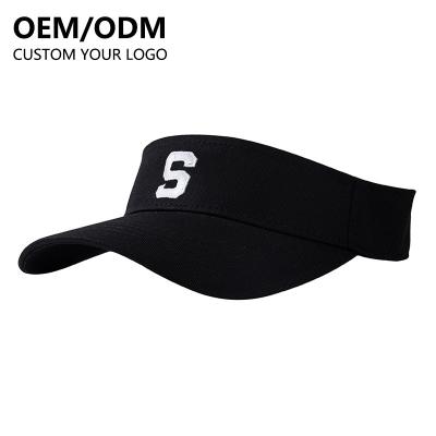 China Wholesale Custom Character Sun Visors Cover Embroidery Cap Cotton Outdoor Sport Beach Golf Running Sun Visors Hats For Women Contrast Adjustable for sale