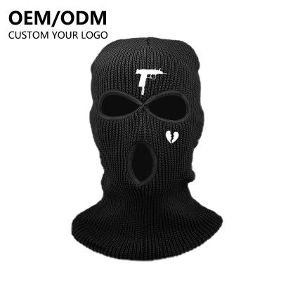 China Wholesale JOINT high qualtity custom printed knit full face cover Ski Mask 3 hole and1 balaclava hat female ski mask for sale