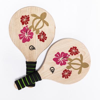 China Custom Logo Wood Beach Racket Own Logo Beach Racket Outdoor Beach Games Tennis Paddle for sale