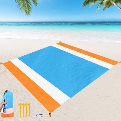 China Picnic Covering Mat Portable Pocket Mat Waterproof Sandproof Camping Beach Colorful Waterproof Sand Free Beach for sale