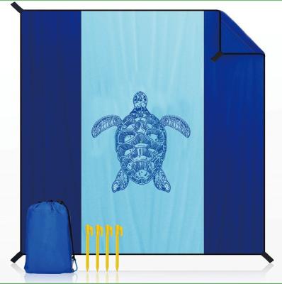 China Mat Can Customized Logo Waterproof Folding Beach Cover Sandproof Waterproof Beach Cover for sale