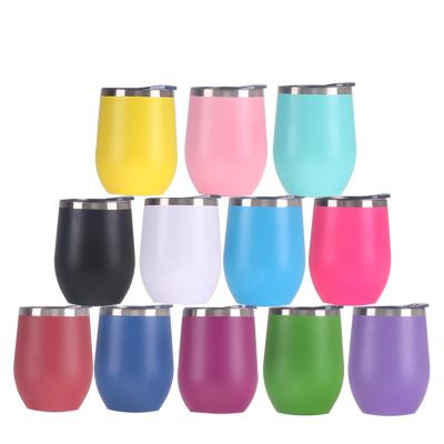 China Disposable Custom Promotional Double Wall Egg Wine Tumbler Cups , Vacuum Insulated Magic Water Cup With Logo for sale