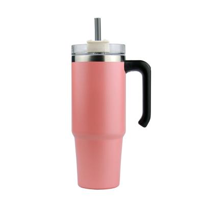 China All 304 Stainless Steel Inner Vacuum Insulated Portable Water Cups Travel Tumbler With Reusable Straw for sale