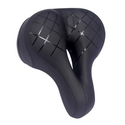 China Single Leather Extra Soft Bicycle Saddle Thickened Road Bicycle Saddle Wide Bicycle Cushion for sale