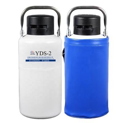 China Low temperature cryogen canister yds2 liter semen liquid nitrogen containers Dewar 2l liquid nitrogen gas cylinder tanks 1.5l zu verkaufen