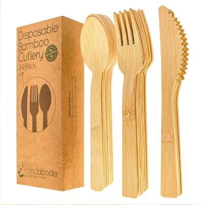 China Bamboo bulk high quality custom cutlery set for cafe diner restaurant restaurant for sale