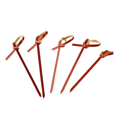 China Easily Cleaned Twisted Knotted Bamboo Skewers for sale