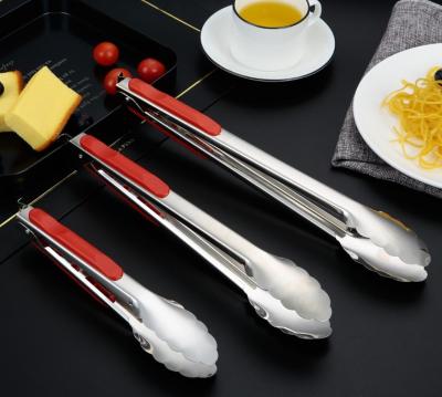 China Viable Factory Hot Selling Stainless Steel Food Tongs Grill BBQ Tongs Kitchen Utensils for sale