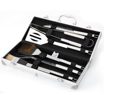 China New Easily Cleaned Aluminum Box Set Of 6 Pieces Stainless Steel Outdoor BBQ Tools for sale