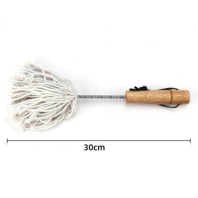 China Outdoor Household Oak Handle Tug Oil Brush BBQ Brush Barbecue Utensils for sale