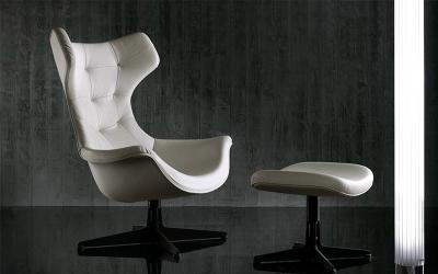 China High Back Swan Office Chair , PU Leather Upholstered Arne Jacobsen Swan Chair for sale