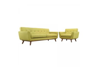 China Mid - Century Style Reclining Sectional Sofas , Modern Yellow Fabric Recliner Sofa for sale