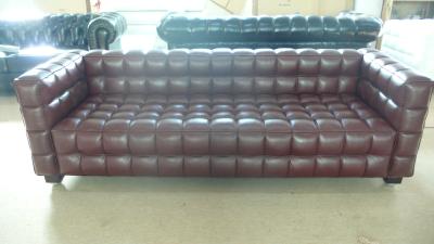 China Moderne 3 Seater Leerbank, Stevige Houten Bank 228 van het Benennet * 88 * 79cm Te koop