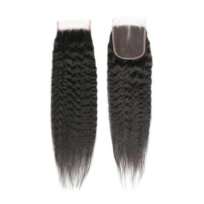 China Brazilian Virgin Hair 4x4 Lace Frontal Closure Transparent Straight Kinky Curly Lace Frontal Closure for sale