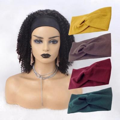 China Cheap Brazilian Curly Virgin Brazilian Cuticle Aligned Natural Hair Band Kinky Curly Wig None Lace Wig For Black Women for sale