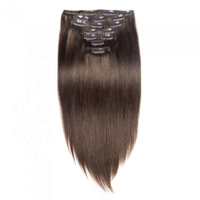 China Double Machine Waving 100% Natural Russian Ins Hair Clip In Hair Extensions Natural Seamless Clip In Hair Extensions for sale