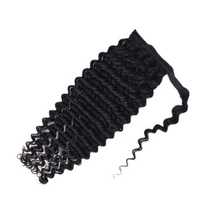 China 100% Deep Wave Hair Wrap Around Brazilian Drawstring Ponytail Hair Extension for sale