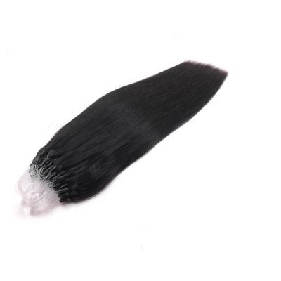 China Micro Loop Ring Hair Natural Black Straight Hair Extensions Wholesale Silky Straight Wave Hair Extensions for sale