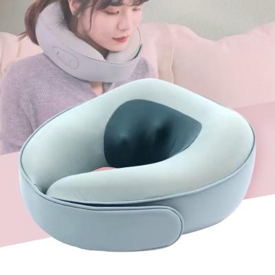 China Portable car factory aircraft new trains rest control cervical hot compress voice relaxation spine massage U-shaped pillow for sale