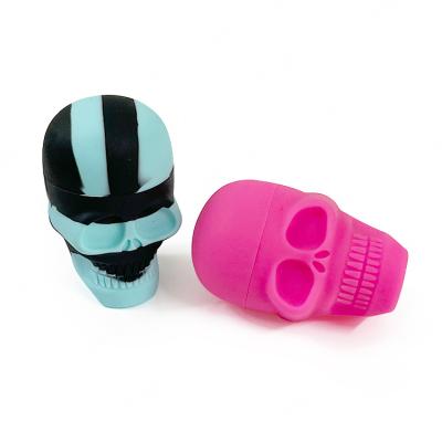 China Fast Shipping 15ML Silicone Wax Container Freshness Preservation Skull Form Non-Stick Silicone Jar for sale